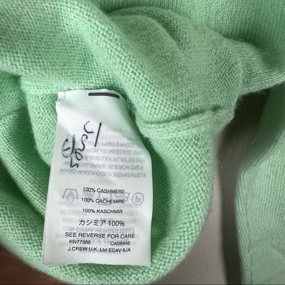 J. Crew Mint Green Italian Cashmere Sweater Size Small - Picture 6 of 6